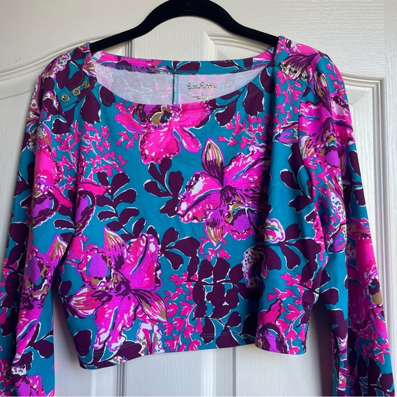 Set of 2, Lilly Pulitzer Nissi Floral Maxi Skirt & Long Sleeve Shirt, EUC - Picture 6 of 13